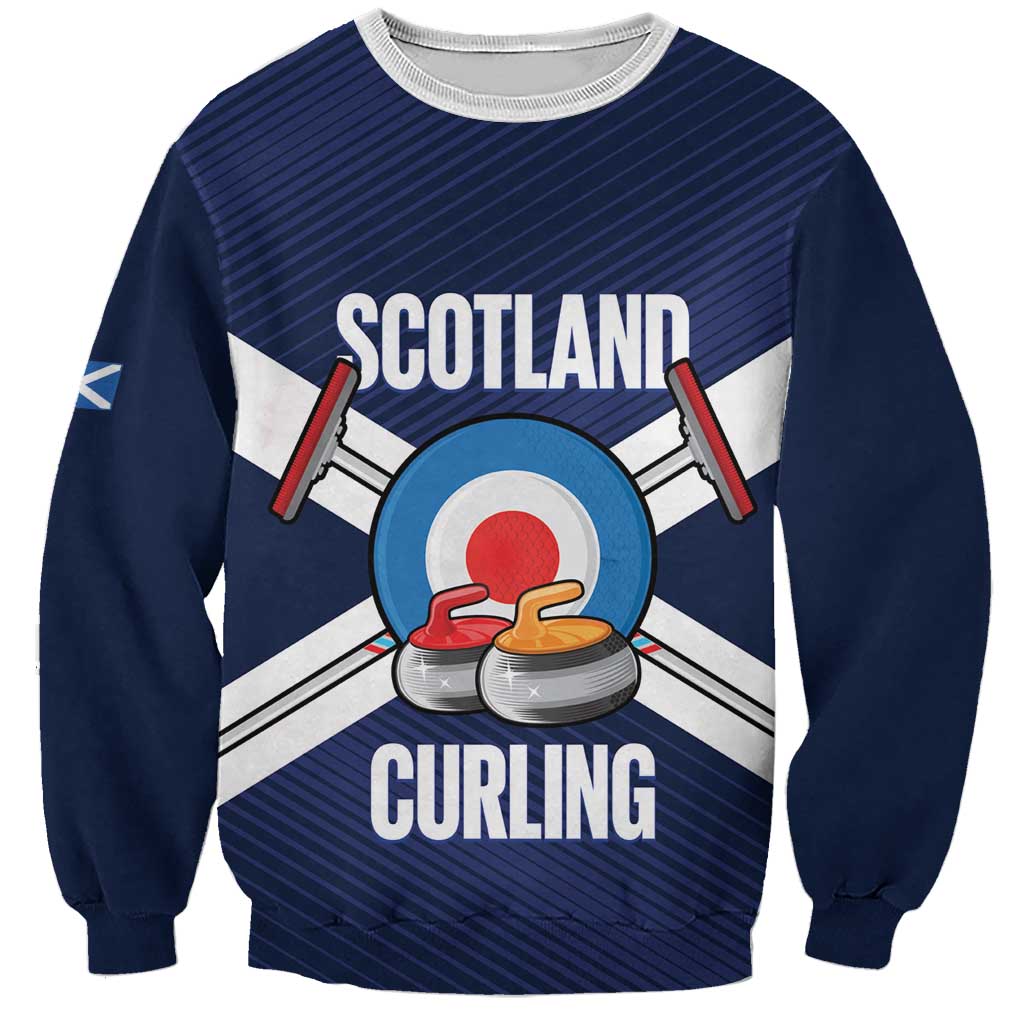 Personalized Scotland Curling Sweatshirt Go Scottish Flag Style - Wonder Print Shop