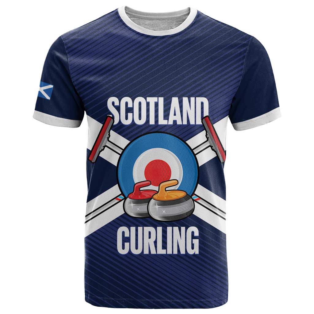 Personalized Scotland Curling T Shirt Go Scottish Flag Style - Wonder Print Shop