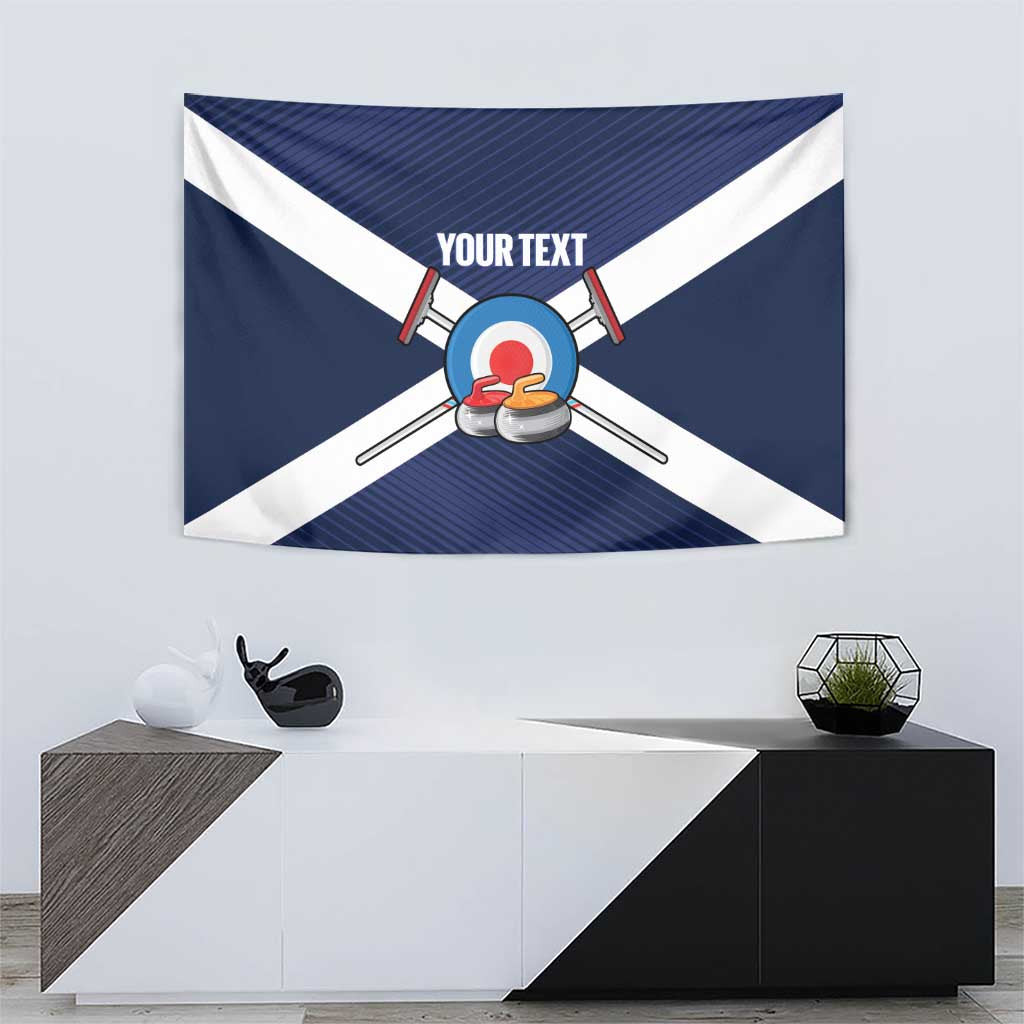 Personalized Scotland Curling Tapestry Go Scottish Flag Style - Wonder Print Shop