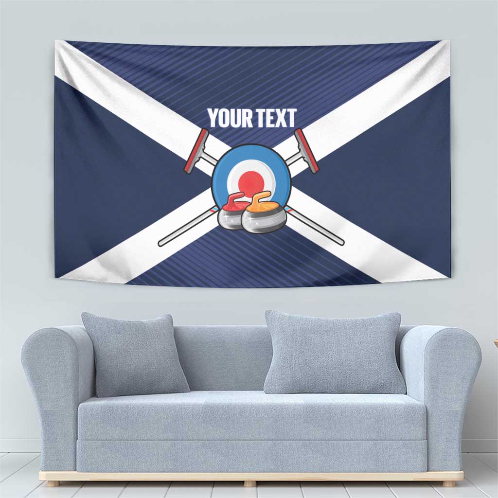 Personalized Scotland Curling Tapestry Go Scottish Flag Style - Wonder Print Shop