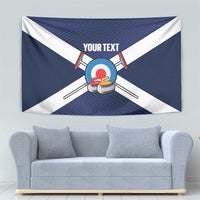 Personalized Scotland Curling Tapestry Go Scottish Flag Style - Wonder Print Shop