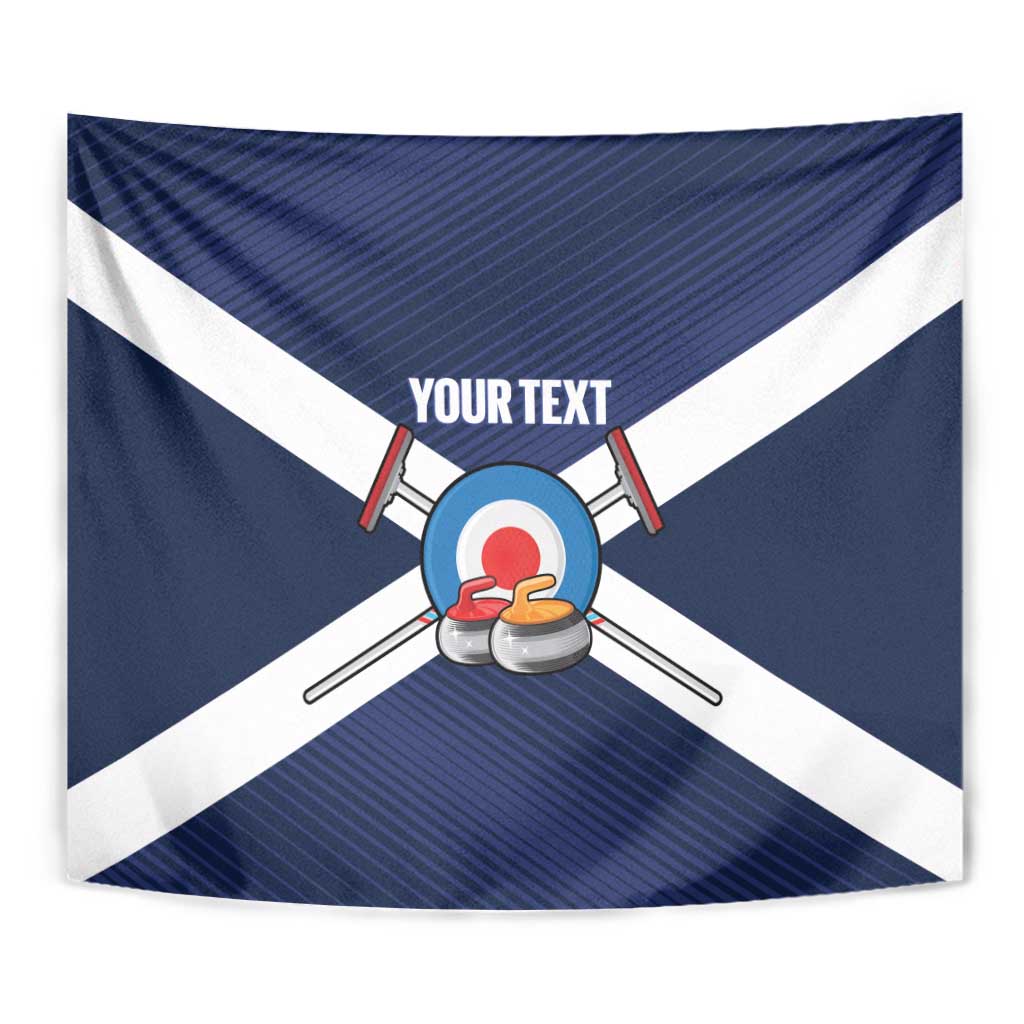Personalized Scotland Curling Tapestry Go Scottish Flag Style - Wonder Print Shop