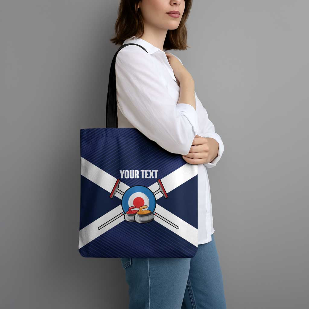 Personalized Scotland Curling Tote Bag Go Scottish Flag Style - Wonder Print Shop