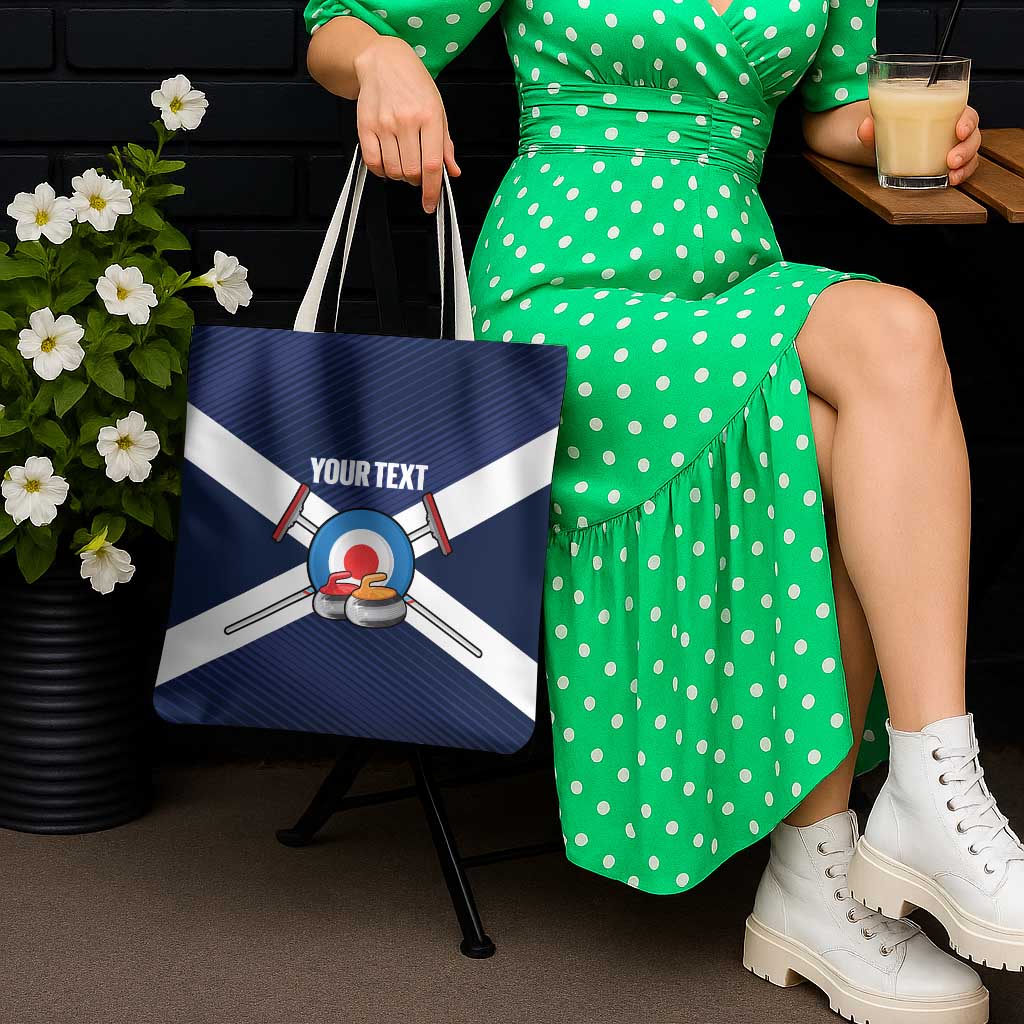 Personalized Scotland Curling Tote Bag Go Scottish Flag Style - Wonder Print Shop