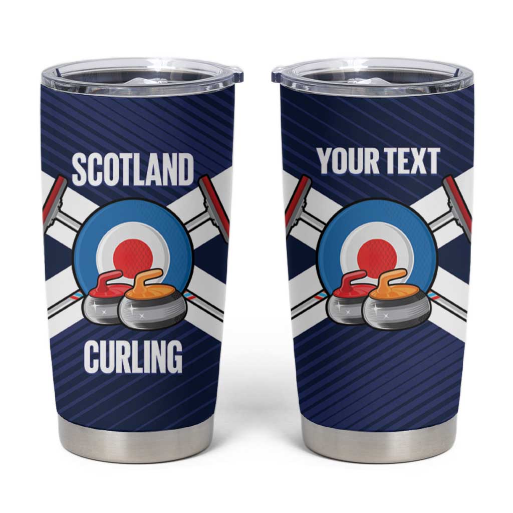 Personalized Scotland Curling Tumbler Cup Go Scottish Flag Style - Wonder Print Shop