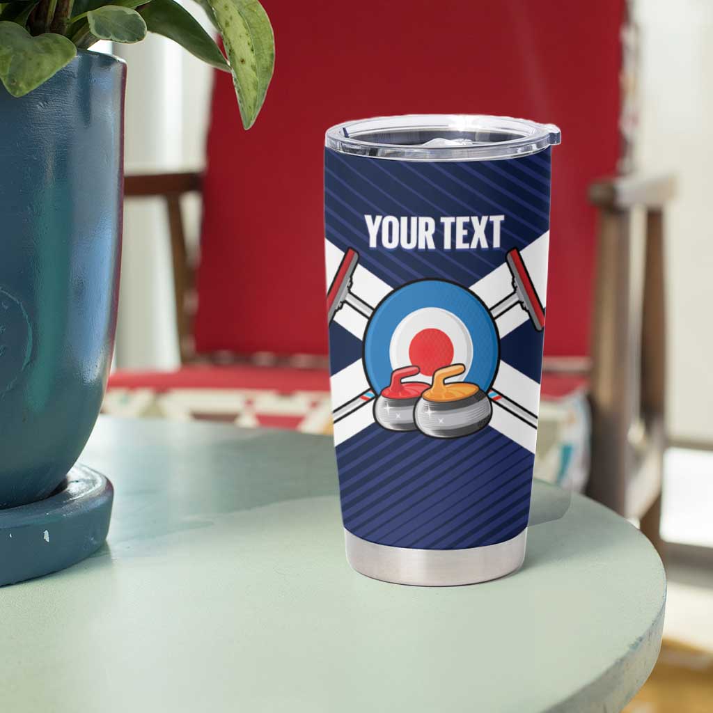 Personalized Scotland Curling Tumbler Cup Go Scottish Flag Style - Wonder Print Shop