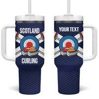 Personalized Scotland Curling Tumbler With Handle Go Scottish Flag Style - Wonder Print Shop
