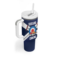 Personalized Scotland Curling Tumbler With Handle Go Scottish Flag Style - Wonder Print Shop