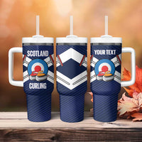 Personalized Scotland Curling Tumbler With Handle Go Scottish Flag Style - Wonder Print Shop