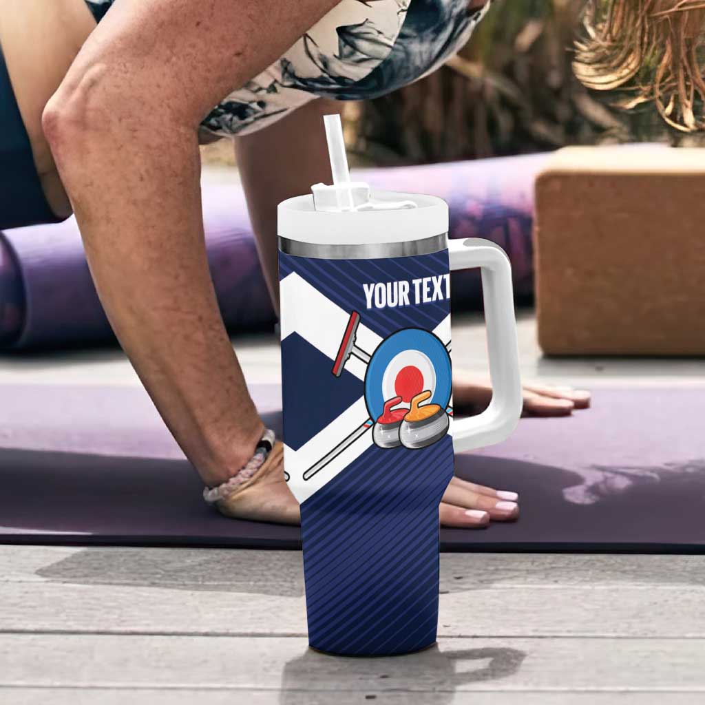 Personalized Scotland Curling Tumbler With Handle Go Scottish Flag Style - Wonder Print Shop