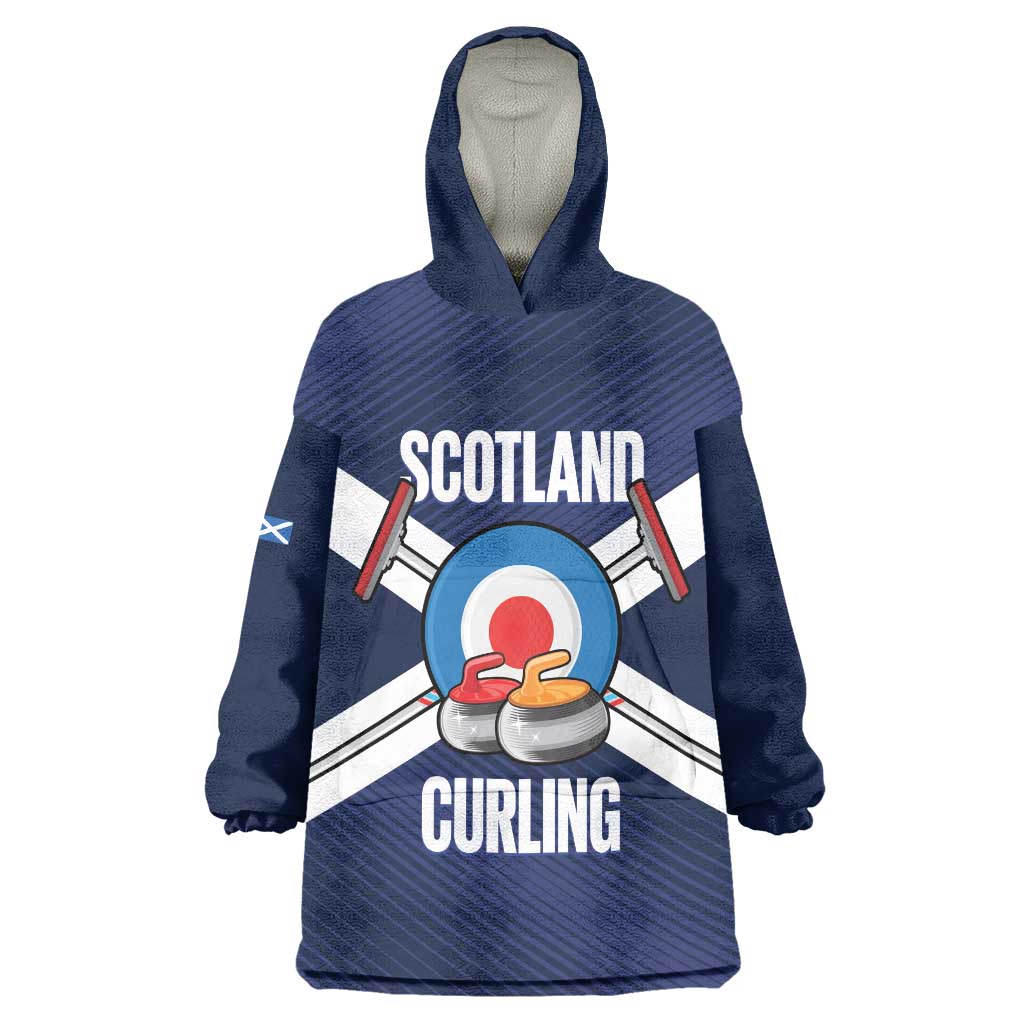 Personalized Scotland Curling Wearable Blanket Hoodie Go Scottish Flag Style - Wonder Print Shop