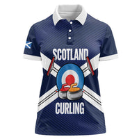 Personalized Scotland Curling Women Polo Shirt Go Scottish Flag Style - Wonder Print Shop