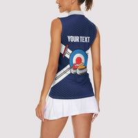 Personalized Scotland Curling Women Sleeveless Polo Shirt Go Scottish Flag Style - Wonder Print Shop