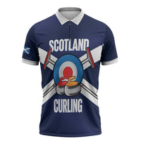 Personalized Scotland Curling Zipper Polo Shirt Go Scottish Flag Style - Wonder Print Shop