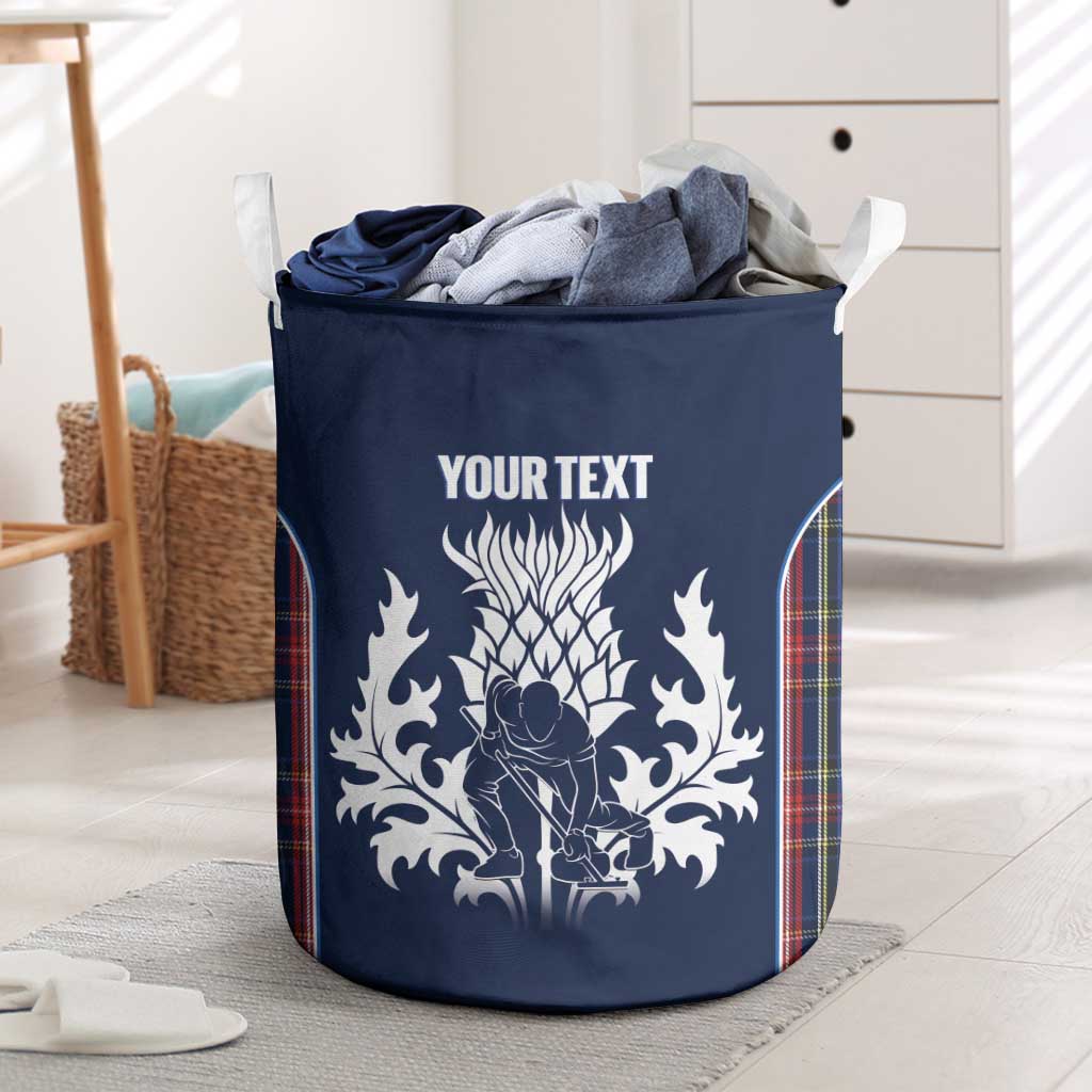 Custom Scotland Curling Laundry Basket Scottish Thistle Mix Tartan Pattern - Wonder Print Shop