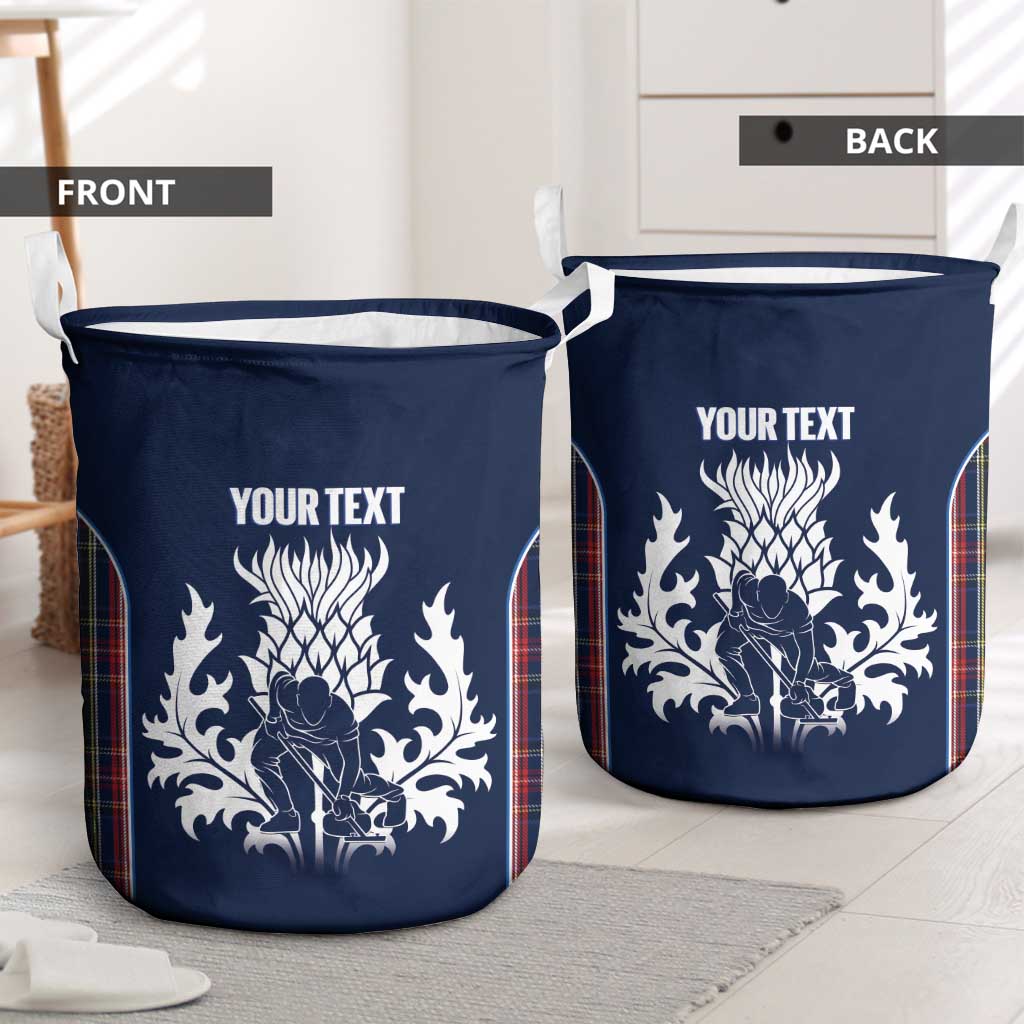 Custom Scotland Curling Laundry Basket Scottish Thistle Mix Tartan Pattern - Wonder Print Shop
