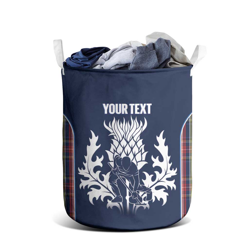 Custom Scotland Curling Laundry Basket Scottish Thistle Mix Tartan Pattern - Wonder Print Shop