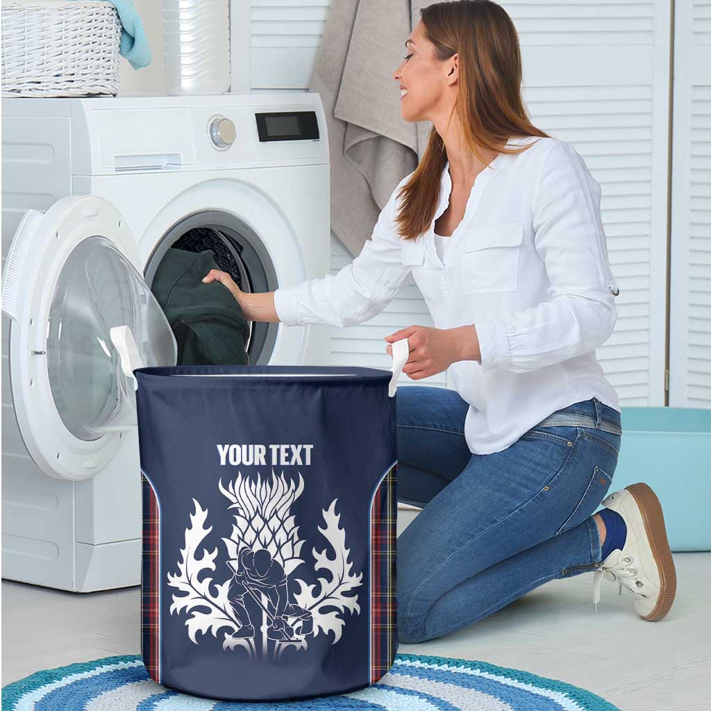 Custom Scotland Curling Laundry Basket Scottish Thistle Mix Tartan Pattern - Wonder Print Shop