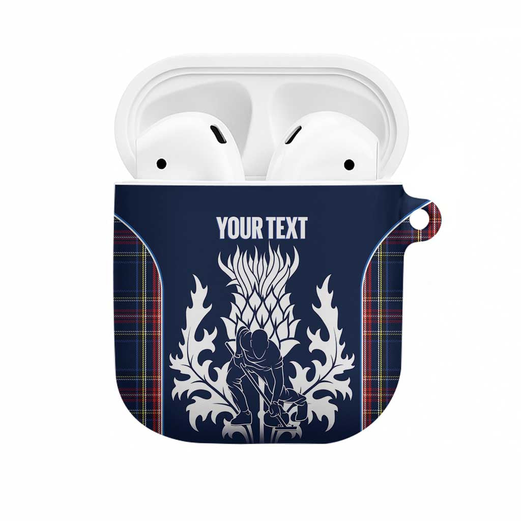 Custom Scotland Curling AirPods Case Scottish Thistle Mix Tartan Pattern - Wonder Print Shop