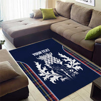 Custom Scotland Curling Area Rug Scottish Thistle Mix Tartan Pattern - Wonder Print Shop