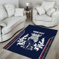 Custom Scotland Curling Area Rug Scottish Thistle Mix Tartan Pattern - Wonder Print Shop