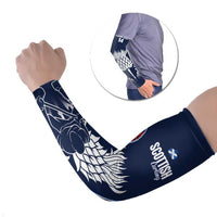 Custom Scotland Curling Arm Sleeves Scottish Thistle Mix Tartan Pattern - Wonder Print Shop