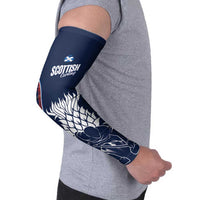 Custom Scotland Curling Arm Sleeves Scottish Thistle Mix Tartan Pattern - Wonder Print Shop