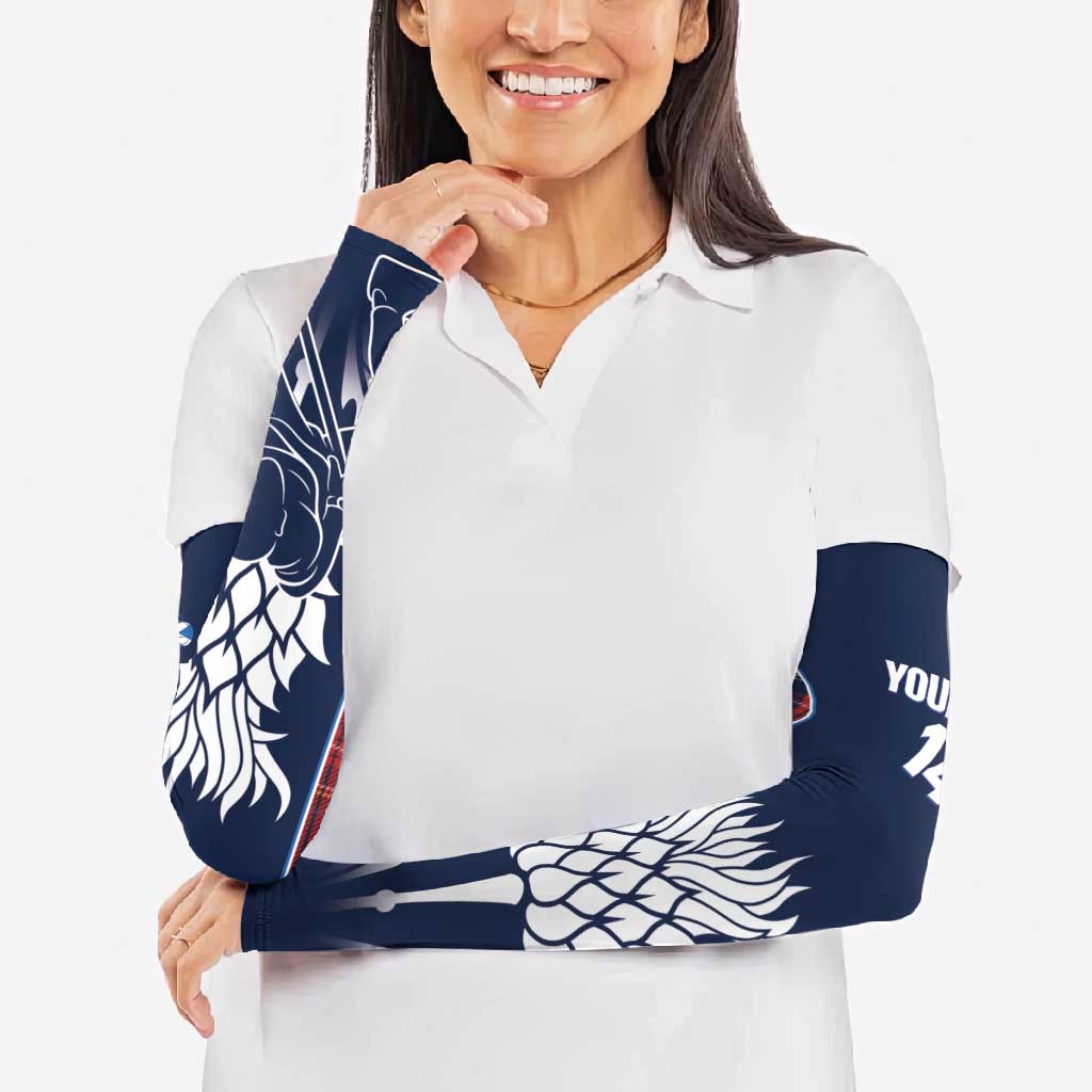 Custom Scotland Curling Arm Sleeves Scottish Thistle Mix Tartan Pattern - Wonder Print Shop