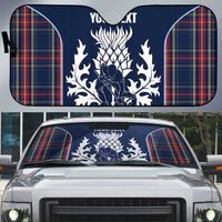 Custom Scotland Curling Auto Sun Shade Scottish Thistle Mix Tartan Pattern - Wonder Print Shop