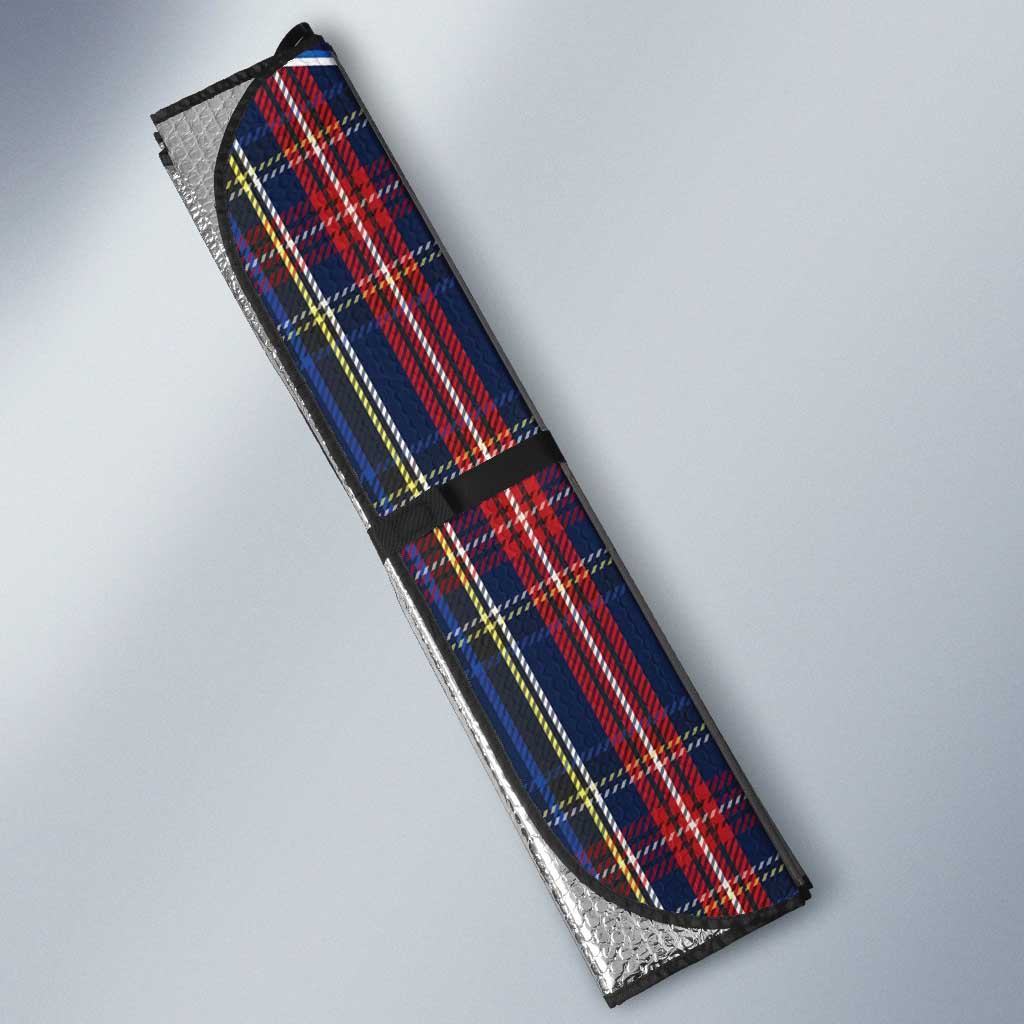 Custom Scotland Curling Auto Sun Shade Scottish Thistle Mix Tartan Pattern - Wonder Print Shop