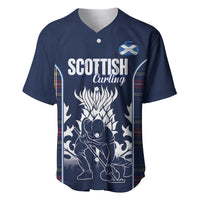 Custom Scotland Curling Baseball Jersey Scottish Thistle Mix Tartan Pattern - Wonder Print Shop