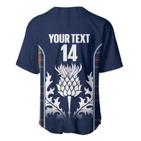 Custom Scotland Curling Baseball Jersey Scottish Thistle Mix Tartan Pattern - Wonder Print Shop