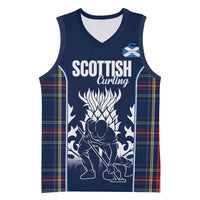 Custom Scotland Curling Basketball Jersey Scottish Thistle Mix Tartan Pattern - Wonder Print Shop