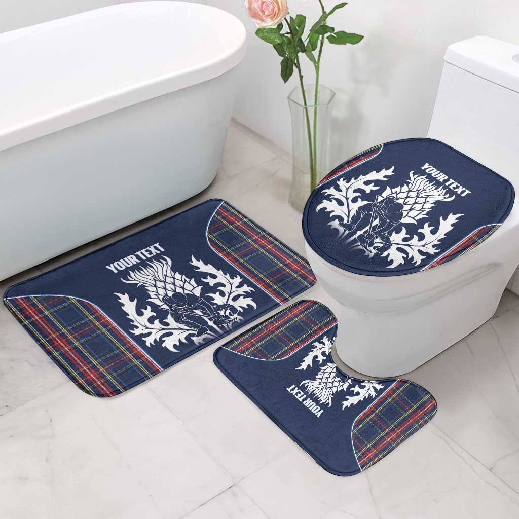 Custom Scotland Curling Bathroom Set Scottish Thistle Mix Tartan Pattern - Wonder Print Shop