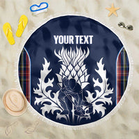 Custom Scotland Curling Beach Blanket Scottish Thistle Mix Tartan Pattern - Wonder Print Shop