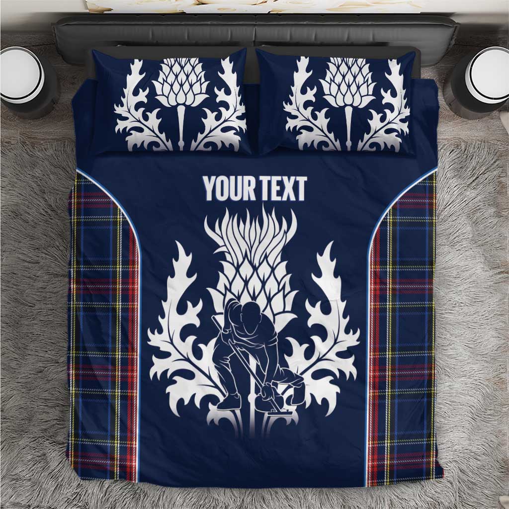 Custom Scotland Curling Bedding Set Scottish Thistle Mix Tartan Pattern - Wonder Print Shop
