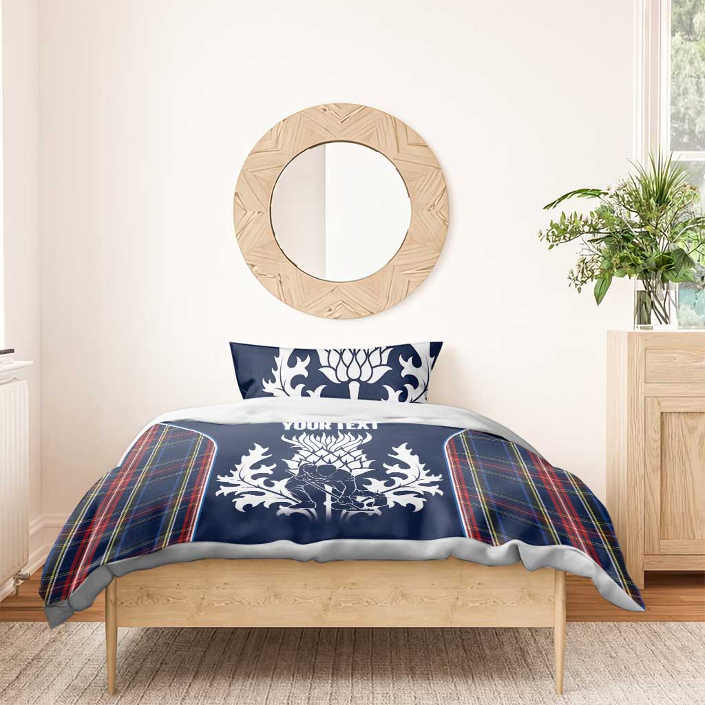 Custom Scotland Curling Bedding Set Scottish Thistle Mix Tartan Pattern - Wonder Print Shop