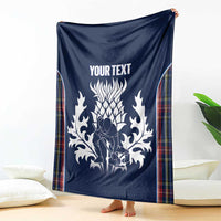 Custom Scotland Curling Blanket Scottish Thistle Mix Tartan Pattern - Wonder Print Shop