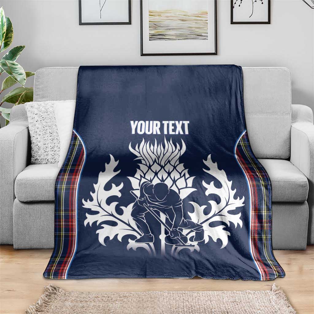 Custom Scotland Curling Blanket Scottish Thistle Mix Tartan Pattern - Wonder Print Shop