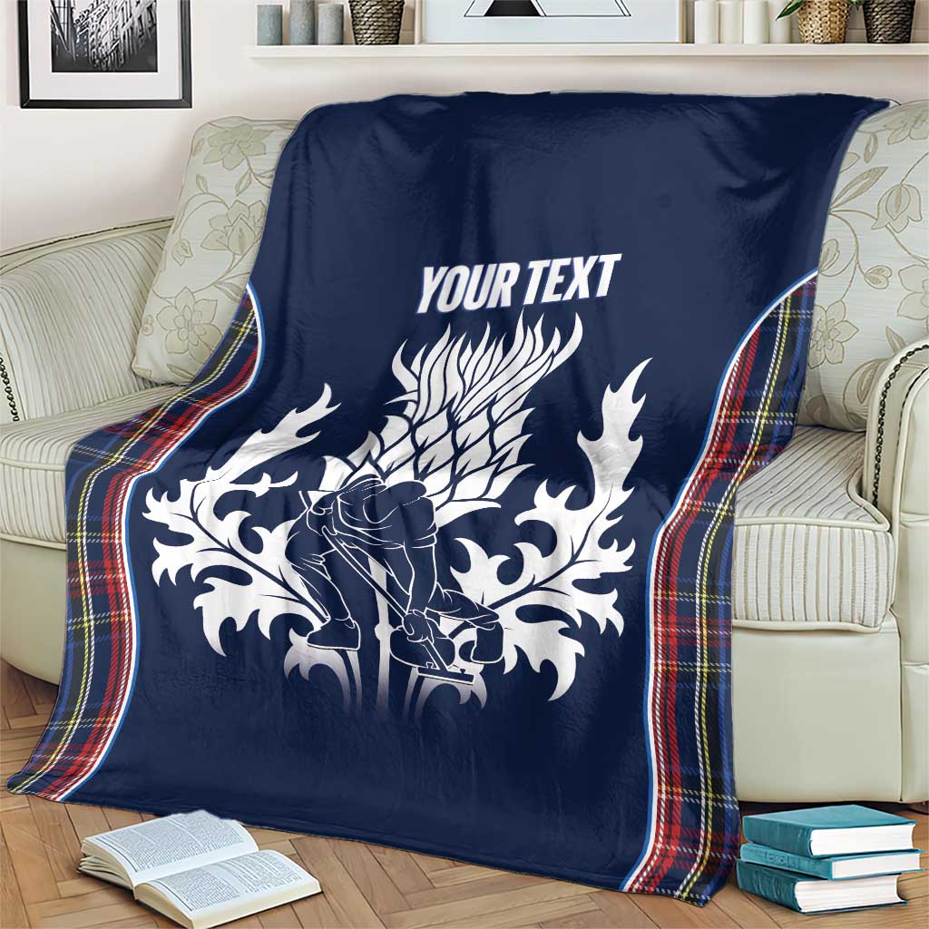 Custom Scotland Curling Blanket Scottish Thistle Mix Tartan Pattern - Wonder Print Shop