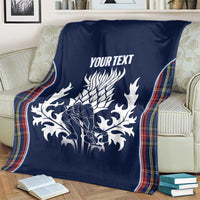 Custom Scotland Curling Blanket Scottish Thistle Mix Tartan Pattern - Wonder Print Shop