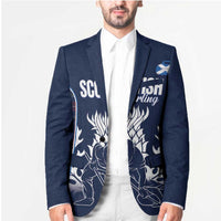 Custom Scotland Curling Blazer Scottish Thistle Mix Tartan Pattern - Wonder Print Shop