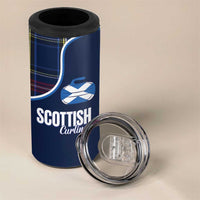 Custom Scotland Curling 4 in 1 Can Cooler Tumbler Scottish Thistle Mix Tartan Pattern - Wonder Print Shop