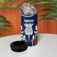 Custom Scotland Curling 4 in 1 Can Cooler Tumbler Scottish Thistle Mix Tartan Pattern - Wonder Print Shop