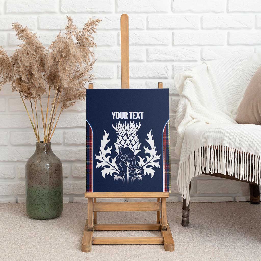 Custom Scotland Curling Canvas Wall Art Scottish Thistle Mix Tartan Pattern - Wonder Print Shop