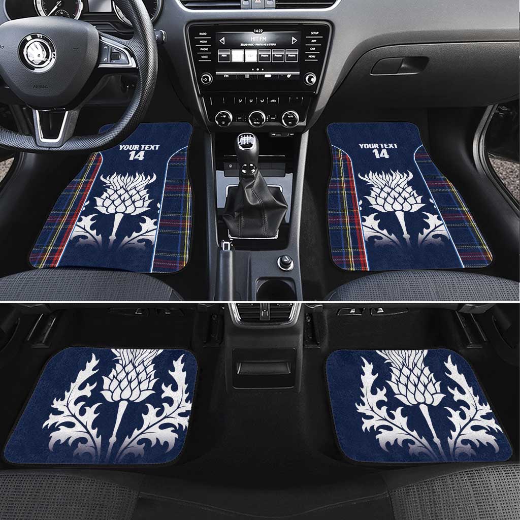 Custom Scotland Curling Car Mats Scottish Thistle Mix Tartan Pattern - Wonder Print Shop