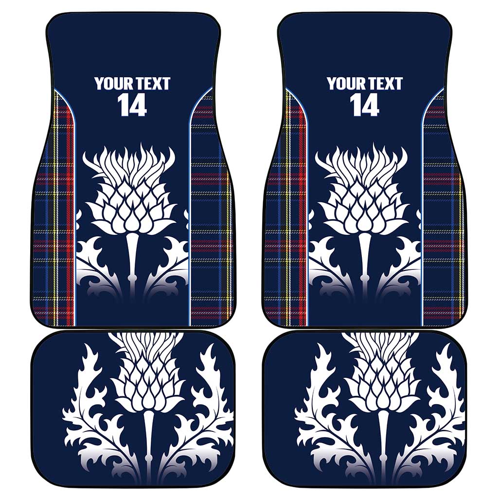 Custom Scotland Curling Car Mats Scottish Thistle Mix Tartan Pattern - Wonder Print Shop