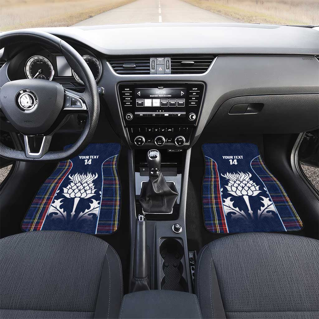Custom Scotland Curling Car Mats Scottish Thistle Mix Tartan Pattern - Wonder Print Shop