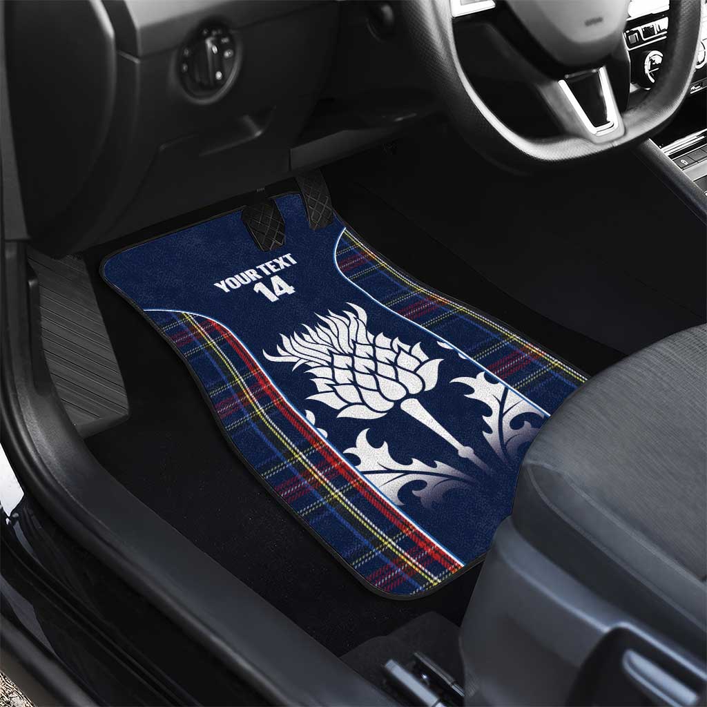 Custom Scotland Curling Car Mats Scottish Thistle Mix Tartan Pattern - Wonder Print Shop