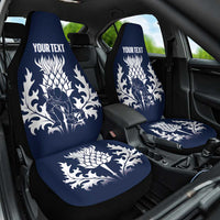 Custom Scotland Curling Car Seat Cover Scottish Thistle Mix Tartan Pattern - Wonder Print Shop
